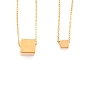 304 Stainless Steel Pendant Necklaces, with Cable Chains, Cube