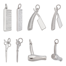 8 шт. 4 стили стрижка тема латунные подвески, с прыжковых колец, без кадмия и без свинца, долговечный, инструменты