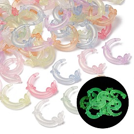 Светящиеся прозрачные акриловые бусины, луна с бабочкой и звездой, с блеском порошок, светится в темноте