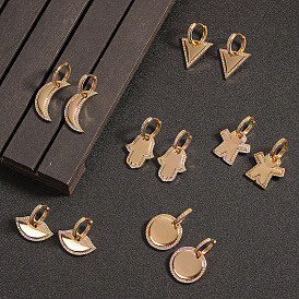 Gold-Plated Butterfly Lightning Cross Moon Earrings for Women
