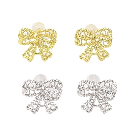 Женские серьги-гвоздики из латуни с бантом