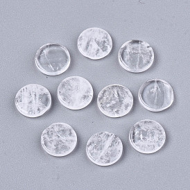 Cabochons en cristal de quartz naturel, plat rond