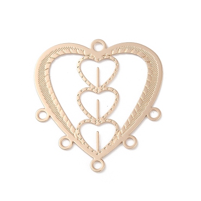 Латунные люстры ссылки компонент, долговечный, без кадмия, без никеля и без свинца, гравированные металлические украшения, сердце