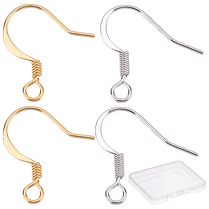 200 шт. 2 цвета латунные крючки для сережек, с горизонтальной петлей, долговечный