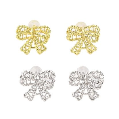 Женские серьги-гвоздики из латуни с бантом