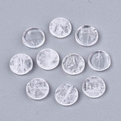 Cabochons en cristal de quartz naturel, plat rond