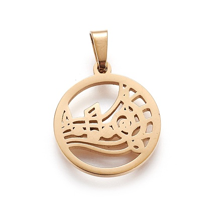 Pendentifs en acier inoxydable, bague avec note de musique