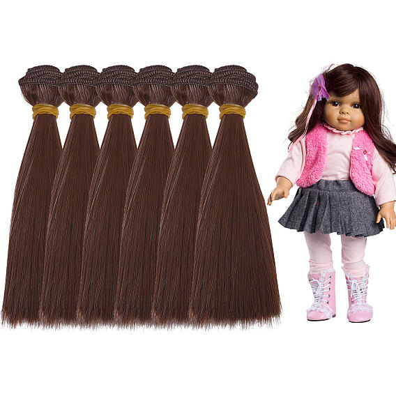 6 комплекты новых женских аксессуаров для волос, длинные и прямые накладные волосы с волшебной лентой для хвостиков, высокотемпературных париков, синтетические волосы