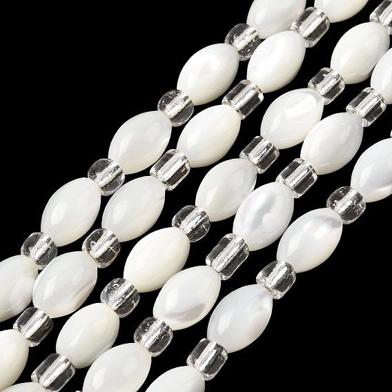 Натуральная оболочка из трохидных оболочек, с бисером, овальные