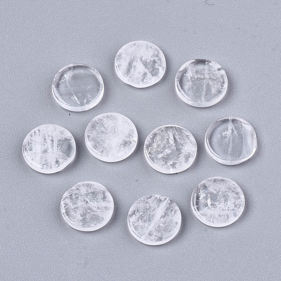 Natural Quartz Crystal Cabochons, Flat Round