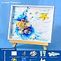 DIY Mosaic Tray Craft Making Kit, with Tray, Wood Easel, Plastic Spatula, Shell and Resin Cabochons, Paint Brush, Cream Glue
