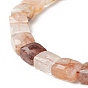 Natural Red Hematoid Quartz/Ferruginous Quartz Beads Strands, Faceted, Square