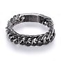 304 Stainless Steel Curb Chains Bracelets, with Box Clasps, Faceted