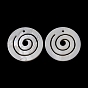 Natural Shell Pendants, Flat Round with Spiral Charm