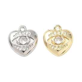 Латунные подвески с микропаве на День святого Валентина, прозрачные циркониевые подвески, сердце прелести