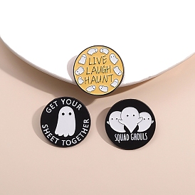 Halloween Theme Ghost Enamel Pins, Alloy Brooches for Backpack Clothes