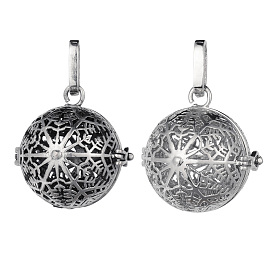 Латунные полые круглые подвески, для ожерелья, без свинца, без никеля и без кадмия, 22 мм, отверстие : 3.5x8 мм