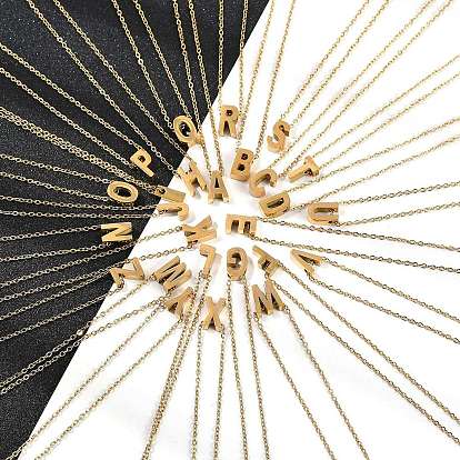 Ионное покрытие (ip) 304 ожерелья с подвесками из нержавеющей стали, реальный 18 k позолоченный, буквы