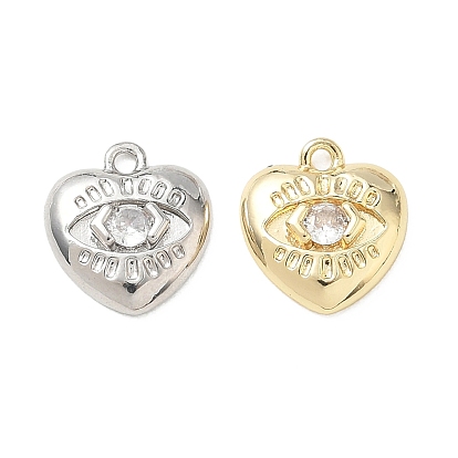 Латунные подвески с микропаве на День святого Валентина, прозрачные циркониевые подвески, сердце прелести