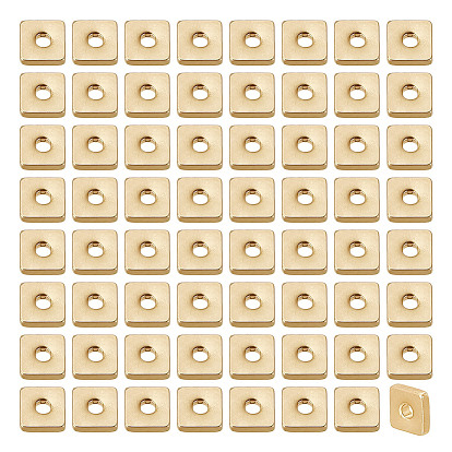 200 латунные бусины шт., долговечный, квадратный