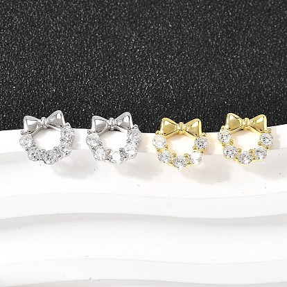 Серьги-гвоздики с бантом 925 из стерлингового серебра с микропаве из прозрачных кубических цирконий