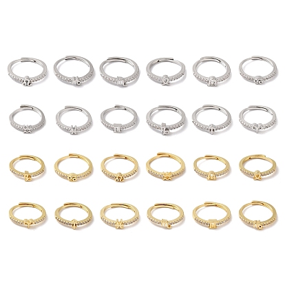 Стойка с покрытием из латуни, прозрачные регулируемые кольца созвездия кубического циркония для женщин, без кадмия и без свинца, долговечный