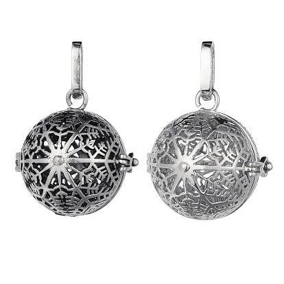 Латунные полые круглые подвески, для ожерелья, без свинца, без никеля и без кадмия, 22 мм, отверстие : 3.5x8 мм