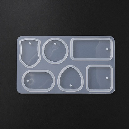 Moules en silicone pendentif bricolage, moules de résine, pour la résine UV, fabrication de bijoux en résine époxy, rectangle/carré/rond