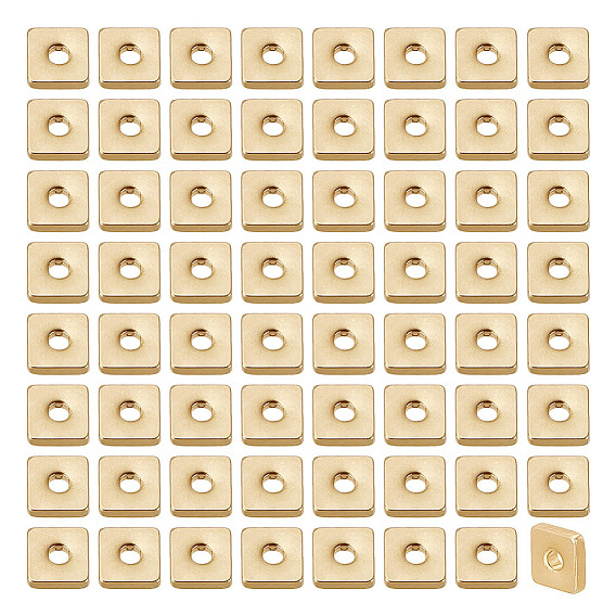 200 латунные бусины шт., долговечный, квадратный