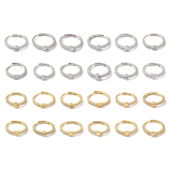 Стойка с покрытием из латуни, прозрачные регулируемые кольца созвездия кубического циркония для женщин, без кадмия и без свинца, долговечный