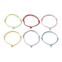 6шт 6 цвета регулируемый вощеный полиэстеровый шнур изготовление браслета, с 304 кольцами из нержавеющей стали
