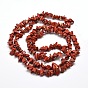 Puce naturelle de jaspe rouge brins de perles, 5~8x5~8mm, Trou: 1mm, environ 31.5 pouce