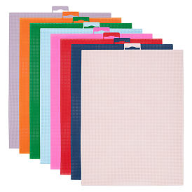 8шт 8 цвета пластиковая сетка холст листы, для вышивания, изготовление акриловой пряжи, трикотажные и вязаные проекты, прямоугольные