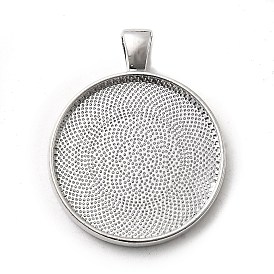 Alloy Pendant Cabochon Settings, Plain Edge Bezel Cups, Lead Free & Cadmium Free & Nickel Free, Flat Round