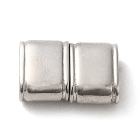 304 Stainless Steel Magnetic Clasps with Glue-in Ends, 2-Hole, Rectangle