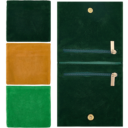 3 шт. 3 цвета складные бархатные мешочки для хранения ювелирных изделий: сережек, колец, браслетов, квадратный