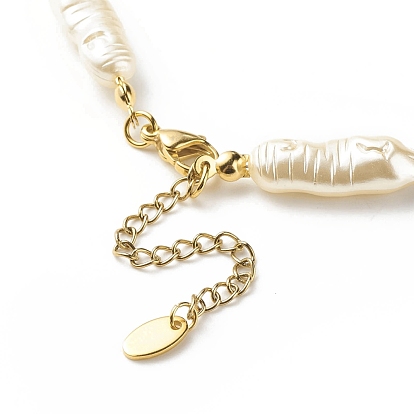 Collier de perles en perles d'imitation abs et pierres précieuses mélangées naturelles pour femme