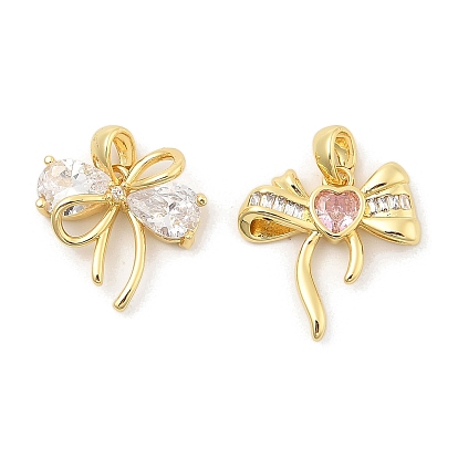 Подвески из прозрачного кубического циркония с подвеской в виде банта из латуни, без кадмия, без никеля и без свинца, настоящие 18k позолоченные подвески