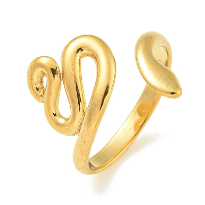 Ионное покрытие (ip) 304 манжета из нержавеющей стали открытые кольца, украшения для женщин, змея