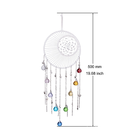 Тканая паутина/сетка со стеклянными круглыми подвесками, для подвесных украшений дома