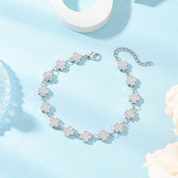 Браслеты из сплава крест-накрест для женщин, с застежками-карабинами из цинкового сплава и 304 концами из нержавеющей стали