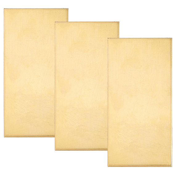 3шт. 3 стили латунный лист, прямоугольные