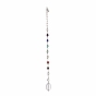 Natural & Synthetic Gemstone Chakra Pointed Dowsing Pendulums, Also as Bracelet, with 304 Iron Cable Chains