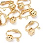 SHEGRACE Brass Clip-on Earring Findings, with Loop, Cadmium Free & Nickel Free & Lead Free, Long-Lasting Plated