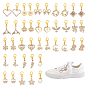 20 pièces 10 styles breloques pour chaussures en alliage et strass, avec acrylique perles & homard fermoirs griffe, formes mixtes
