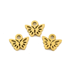 Ion Plating(IP) 304 Stainless Steel Charms, Laser Cut, Butterfly Charm