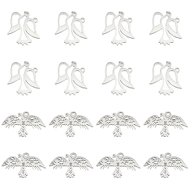 16 шт 2 стили 304 подвески из нержавеющей стали, очарование птицы