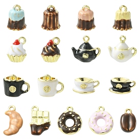 17 шт 17 стили сплава эмаль подвески, золотой свет, разнообразные