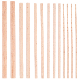 30шт 5 стили деревянные палочки для поделок, круглый дюбель-стержень, для плетения гобелена