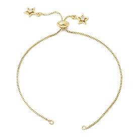 1мм латунная цепочка-слайдер для изготовления браслетов, с прозрачными подвесками в виде звезд кубического циркония, стойки покрытие, долговечный, без свинца и без кадмия